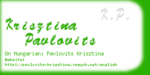 krisztina pavlovits business card